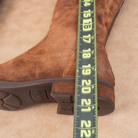 Born Borman Womens Distress Brown Leather Back Zipper Fashion OTK Boots sz 7 - Picture 8 of 10